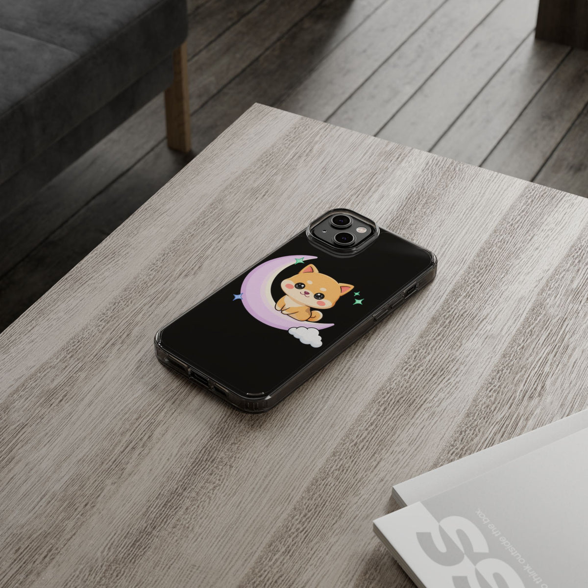Kawaii Shiba Inu Phone Case – Crescent Moon Cutie