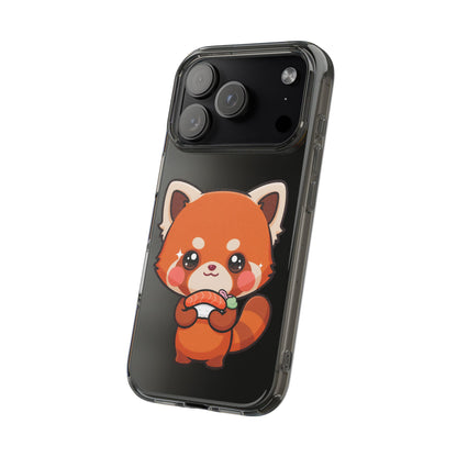Red Panda Sushi Phone Case, Cute Kawaii Clear Case