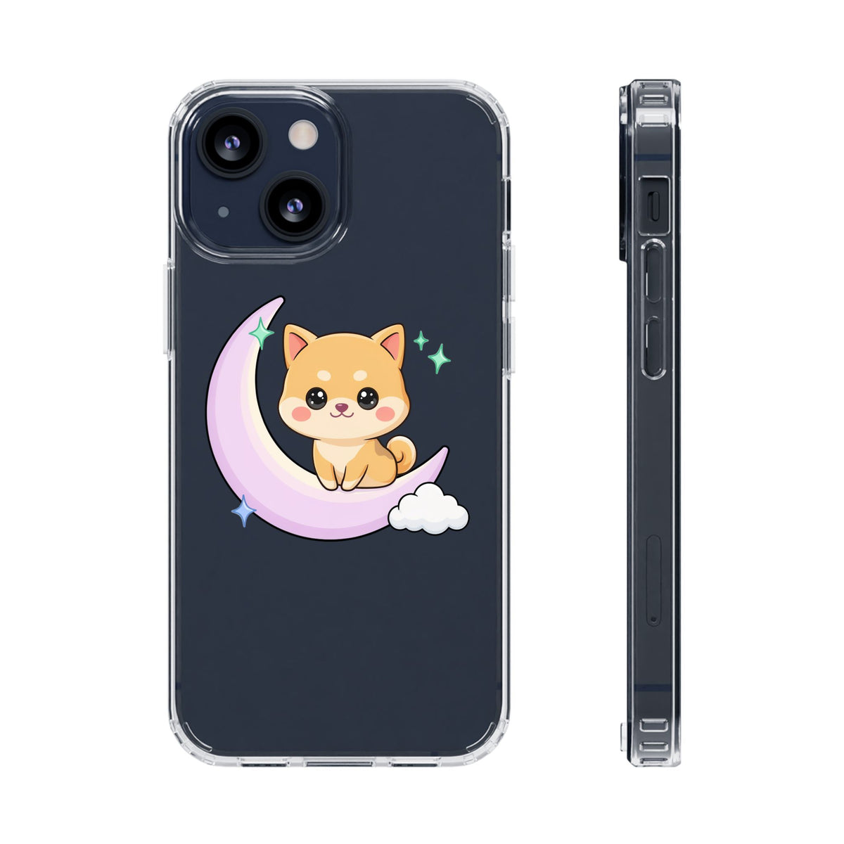 Kawaii Shiba Inu Phone Case – Crescent Moon Cutie