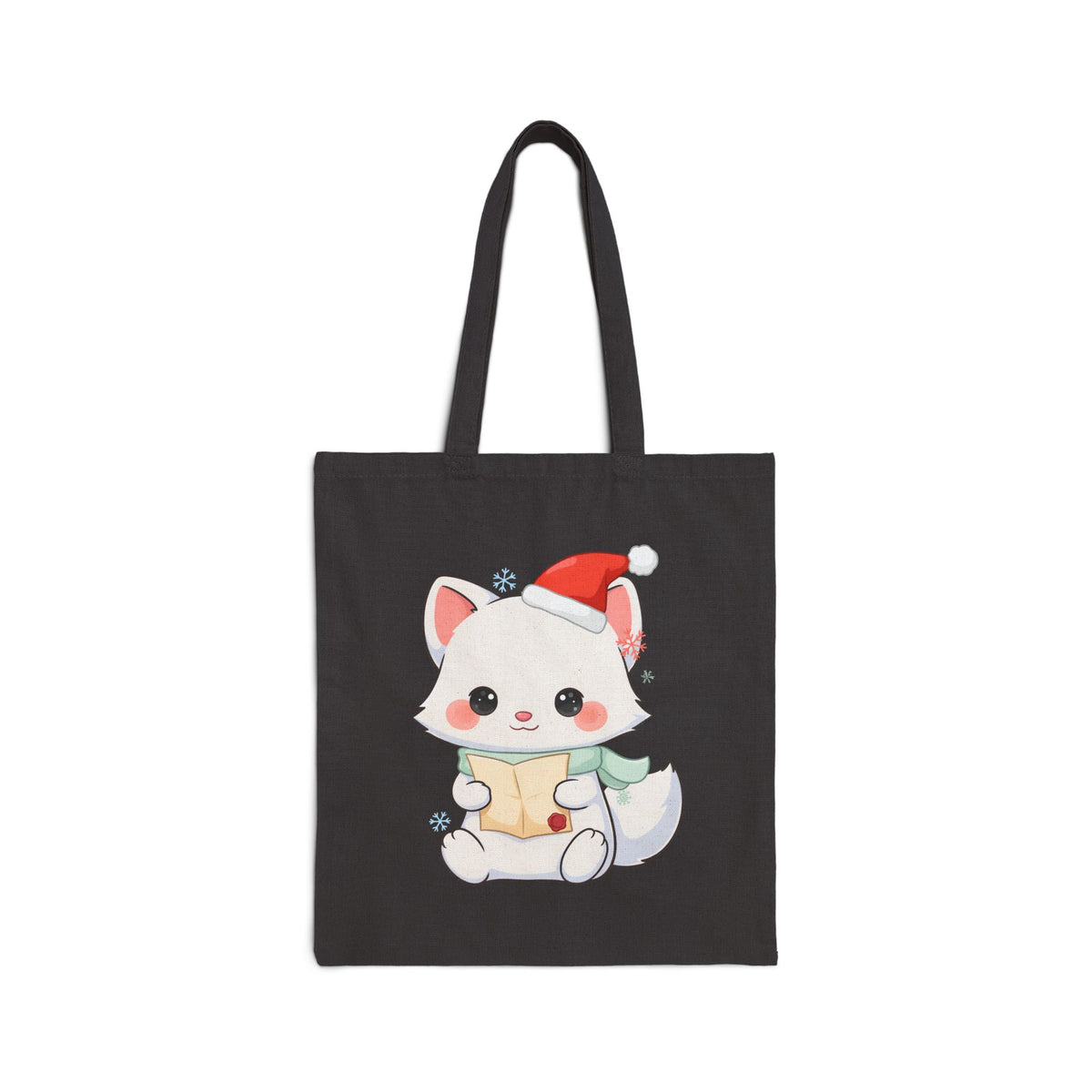 Christmas Fox Tote Bag for Holiday Book Lovers