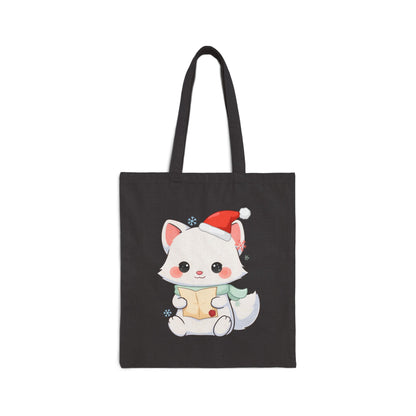 Christmas Fox Tote Bag for Holiday Book Lovers