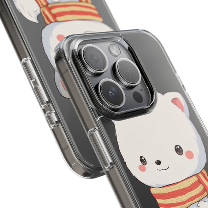 Kawaii Arctic Fox Phone Case, Cozy Christmas Scarf