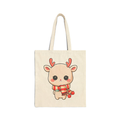 Kawaii Reindeer Christmas Tote Bag for Cozy Holiday Cheer