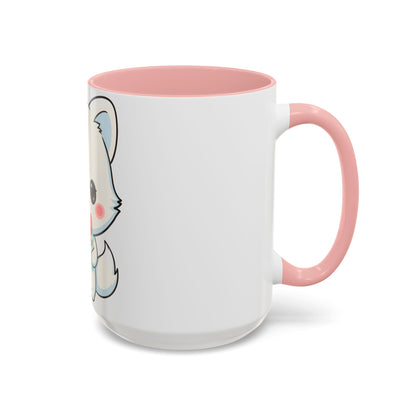Kawaii Arctic Fox Gift Mug, Cute Holiday Accent Coffee Mug