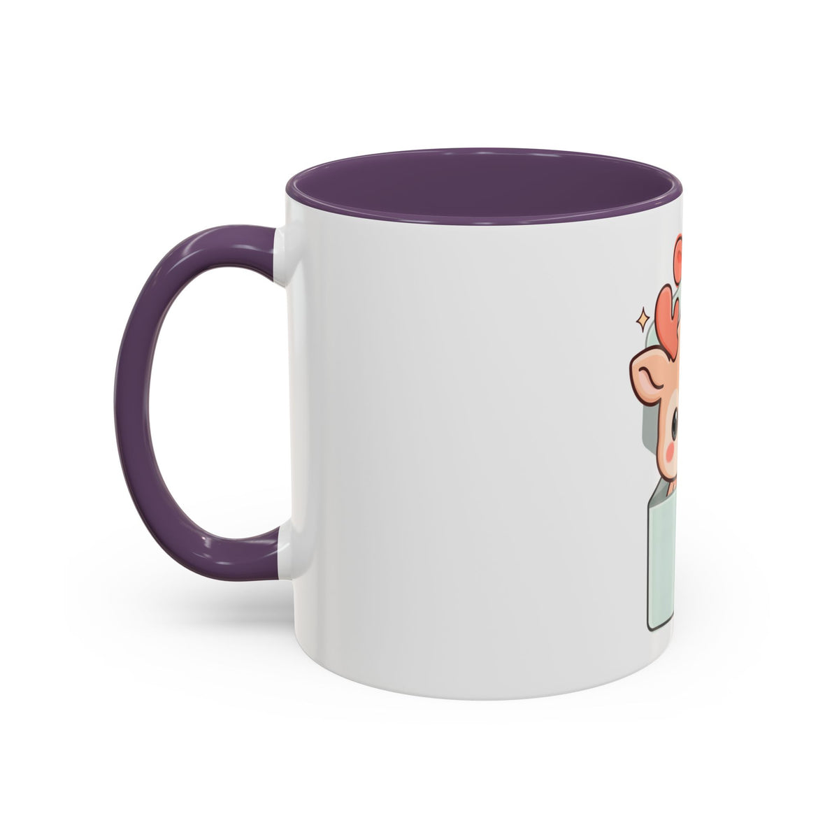 Kawaii Reindeer Christmas Mug, 11oz or 15oz Accent Coffee Mug