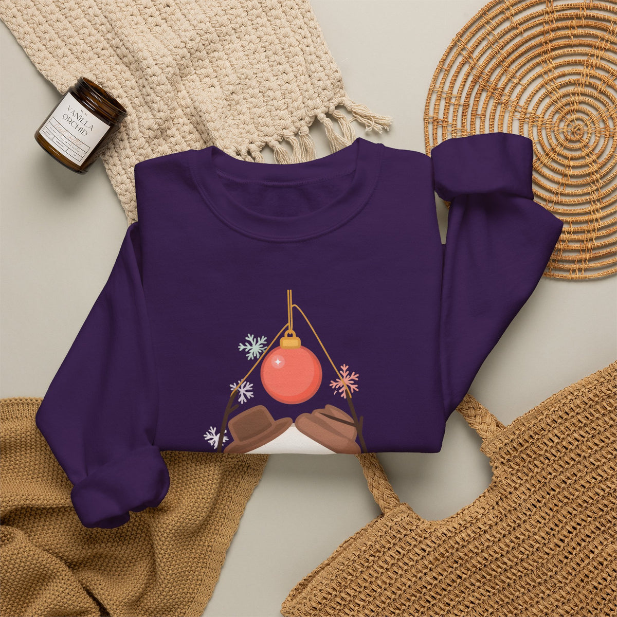 Cute Snowman Christmas Sweatshirt, Kawaii Holiday Crewneck