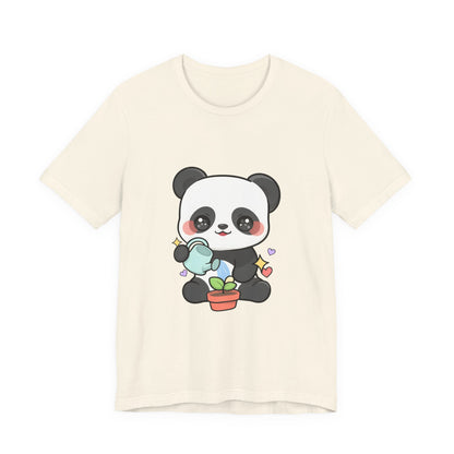Kawaii Panda T-Shirt, Cute Plant Lover Gift