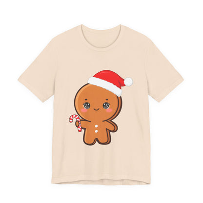 Gingerbread Man Christmas T-Shirt, Cute Kawaii Holiday Tee