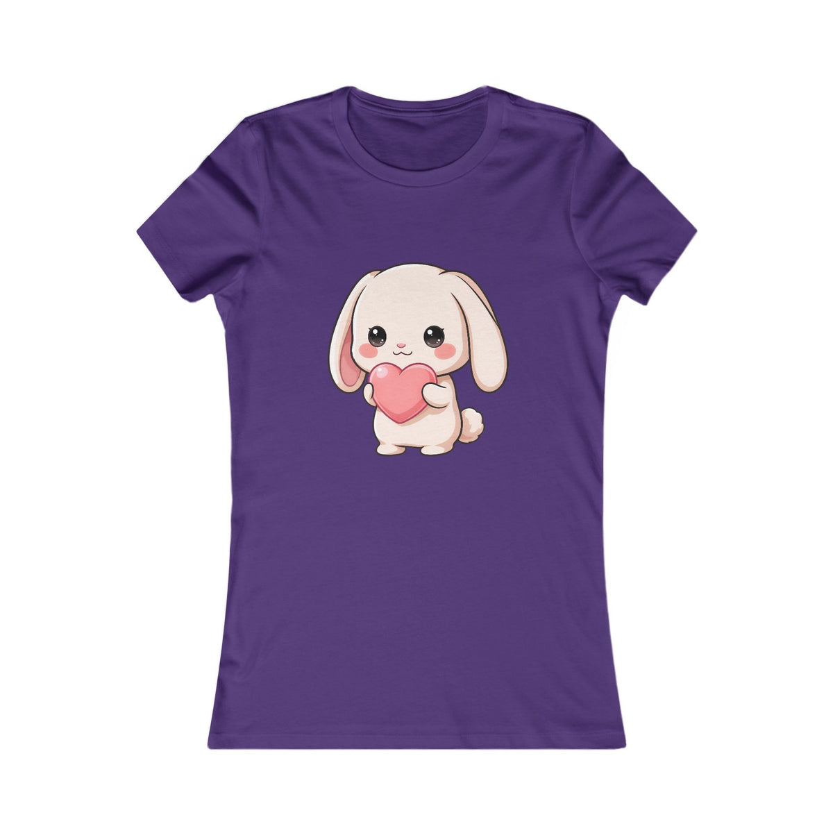 Kawaii Bunny Women's T-Shirt: Cute Heart-Loving Rabbit