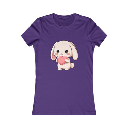 Kawaii Bunny Women's T-Shirt: Cute Heart-Loving Rabbit