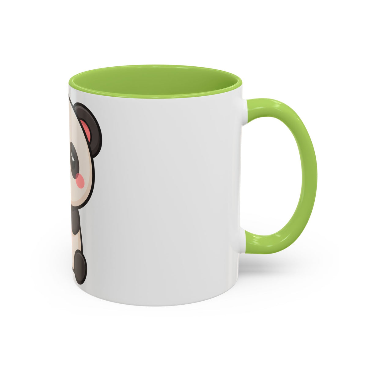 Kawaii Panda Accent Coffee Mug, Strawberry Lover Gift