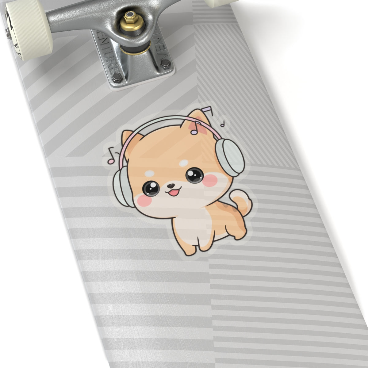 Kawaii Shiba Inu Music Sticker for Journals and Laptops