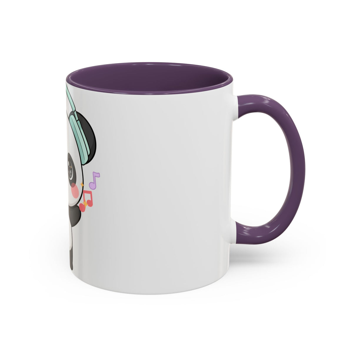 Kawaii Panda Music Mug, Colorful Accent Coffee Mug