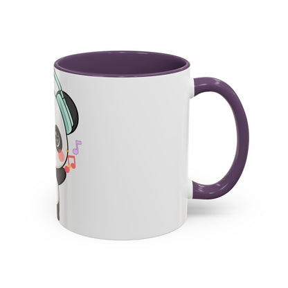 Kawaii Panda Music Mug, Colorful Accent Coffee Mug