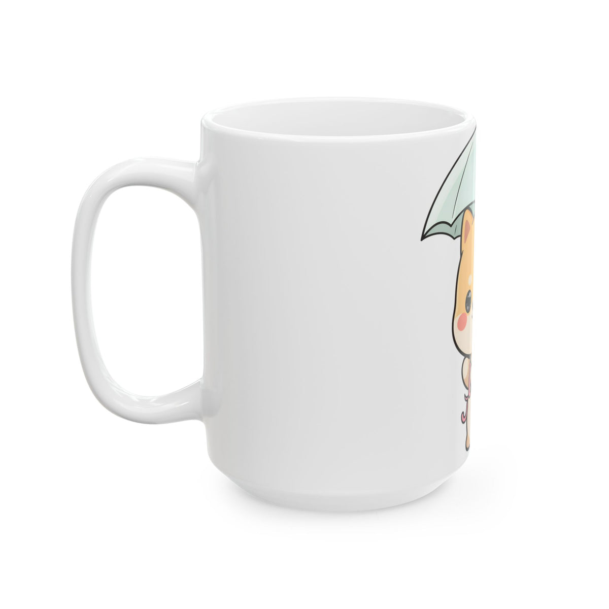 Kawaii Shiba Inu Mug, Cute Rainy Day Dog Gift