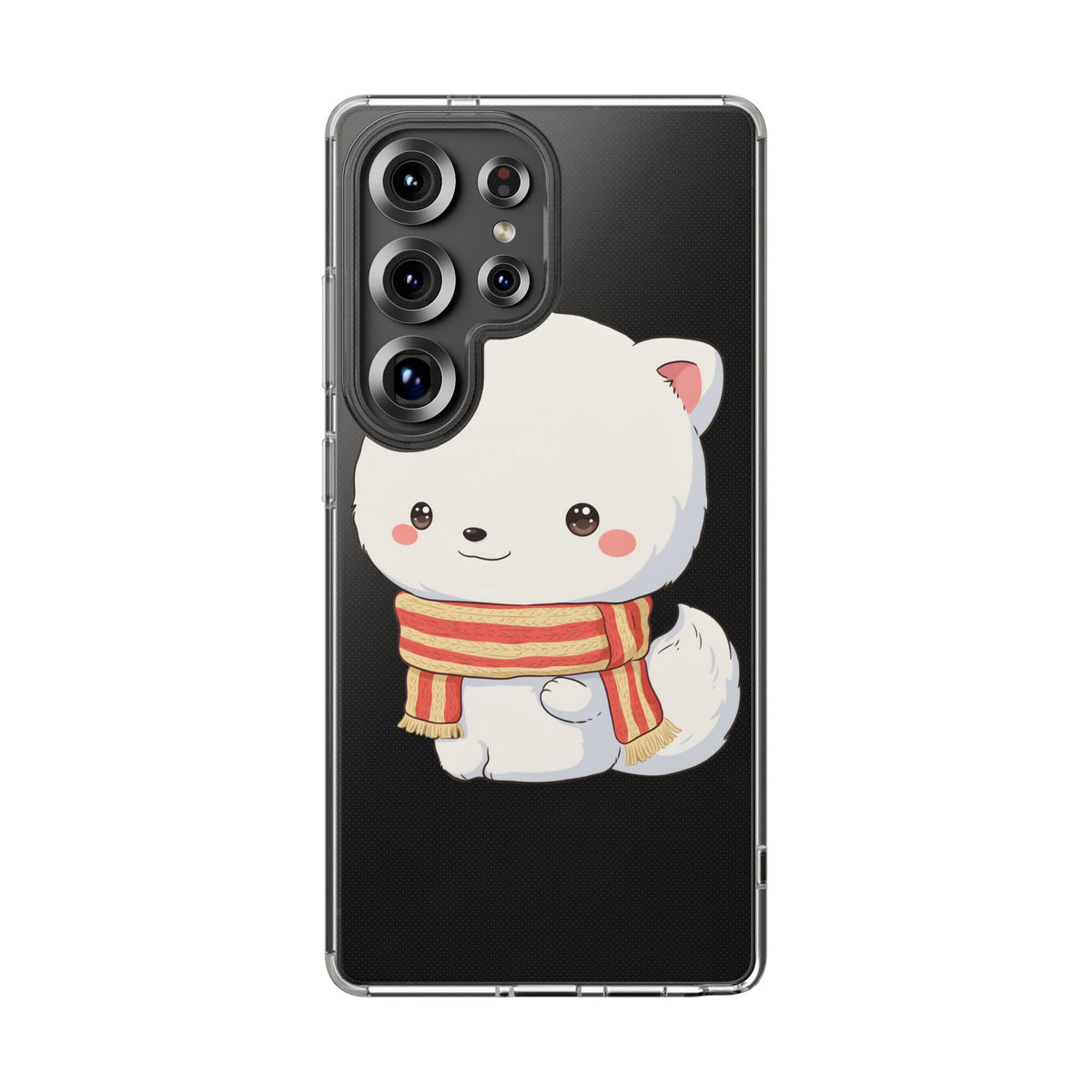 Kawaii Arctic Fox Phone Case, Cozy Christmas Scarf
