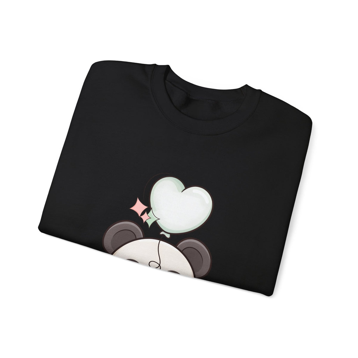 Kawaii Panda Sweatshirt with Heart Balloon