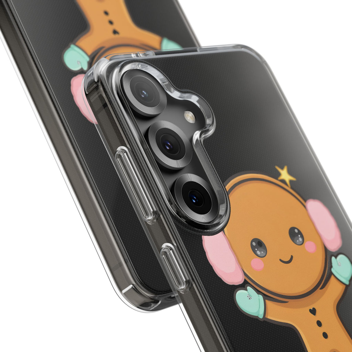 Kawaii Gingerbread Phone Case, Cute Winter Character