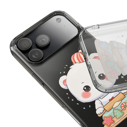 Christmas Bear Cookie Baking Clear Phone Case