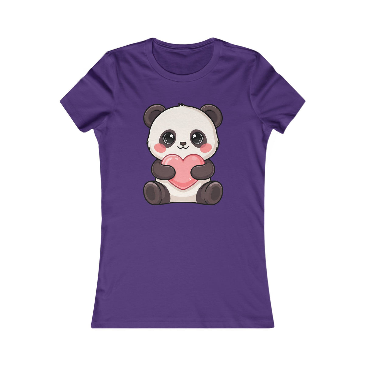 Kawaii Panda Heart Women's Tee – Cute Chibi Animal Shirt