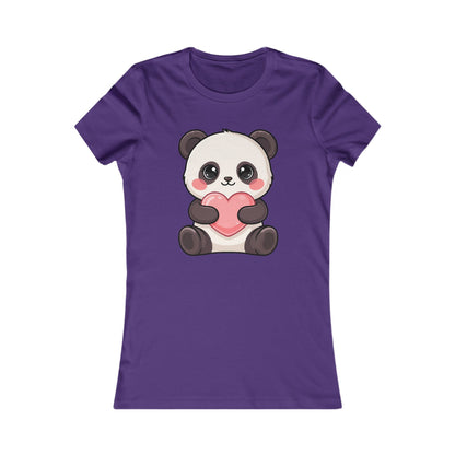 Kawaii Panda Heart Women's Tee – Cute Chibi Animal Shirt