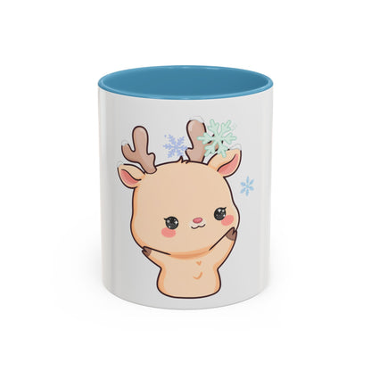 Kawaii Reindeer Accent Coffee Mug for Cozy Winter Sips