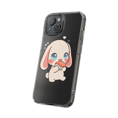 Kawaii Bunny Sushi Phone Case, Clear Impact-Resistant