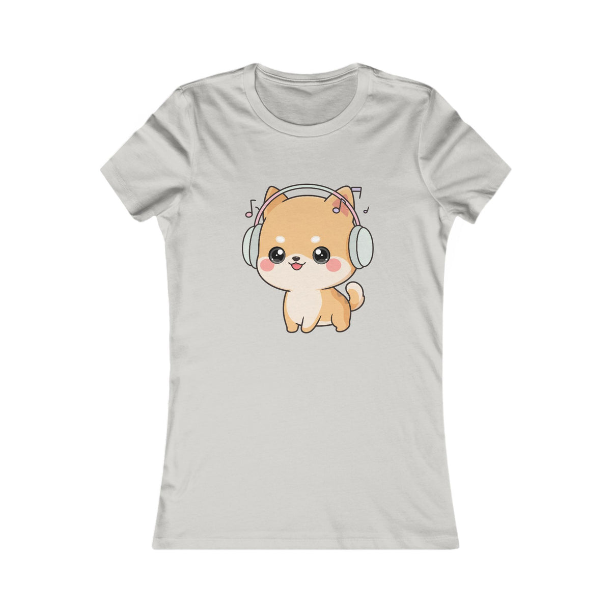 Kawaii Shiba Inu Music Tee for Women
