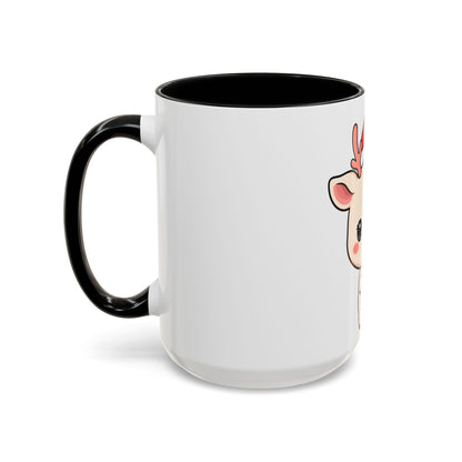 Kawaii Reindeer Christmas Accent Coffee Mug