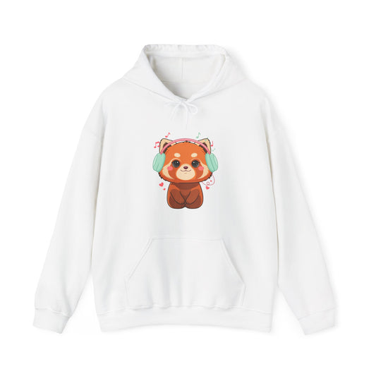 Kawaii Red Panda Hoodie for Music Lovers