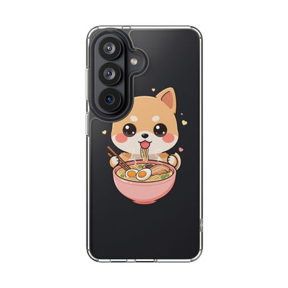 Kawaii Shiba Inu Ramen Clear Impact-Resistant Case
