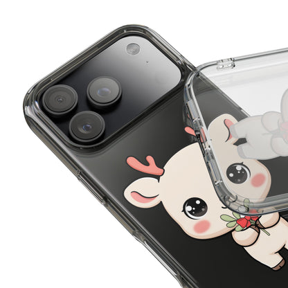 Kawaii Christmas Reindeer Clear Phone Case Gift