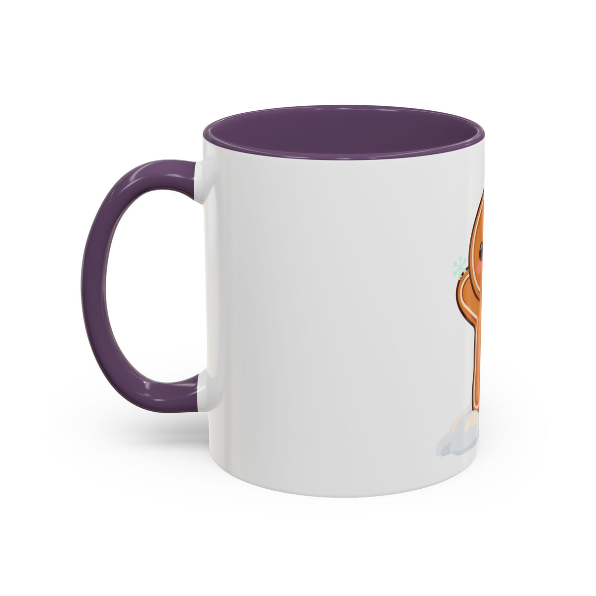 Kawaii Gingerbread Man Accent Coffee Mug for Winter Cheer