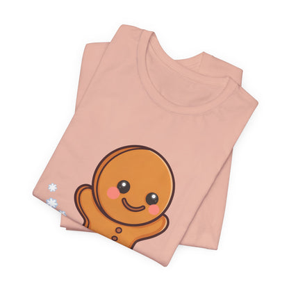 Gingerbread Man T-Shirt – Kawaii Holiday Sledding
