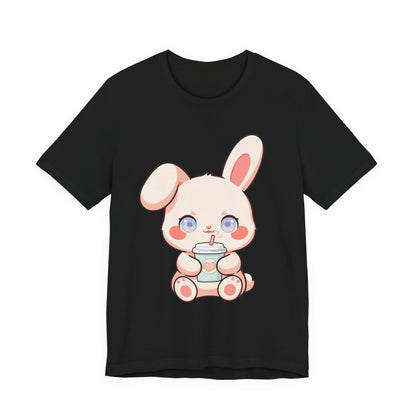 Kawaii Bunny Coffee T-Shirt: Cute Latte Lover Tee