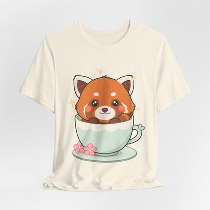 Kawaii Red Panda T-Shirt, Cute Tea Lover Gift