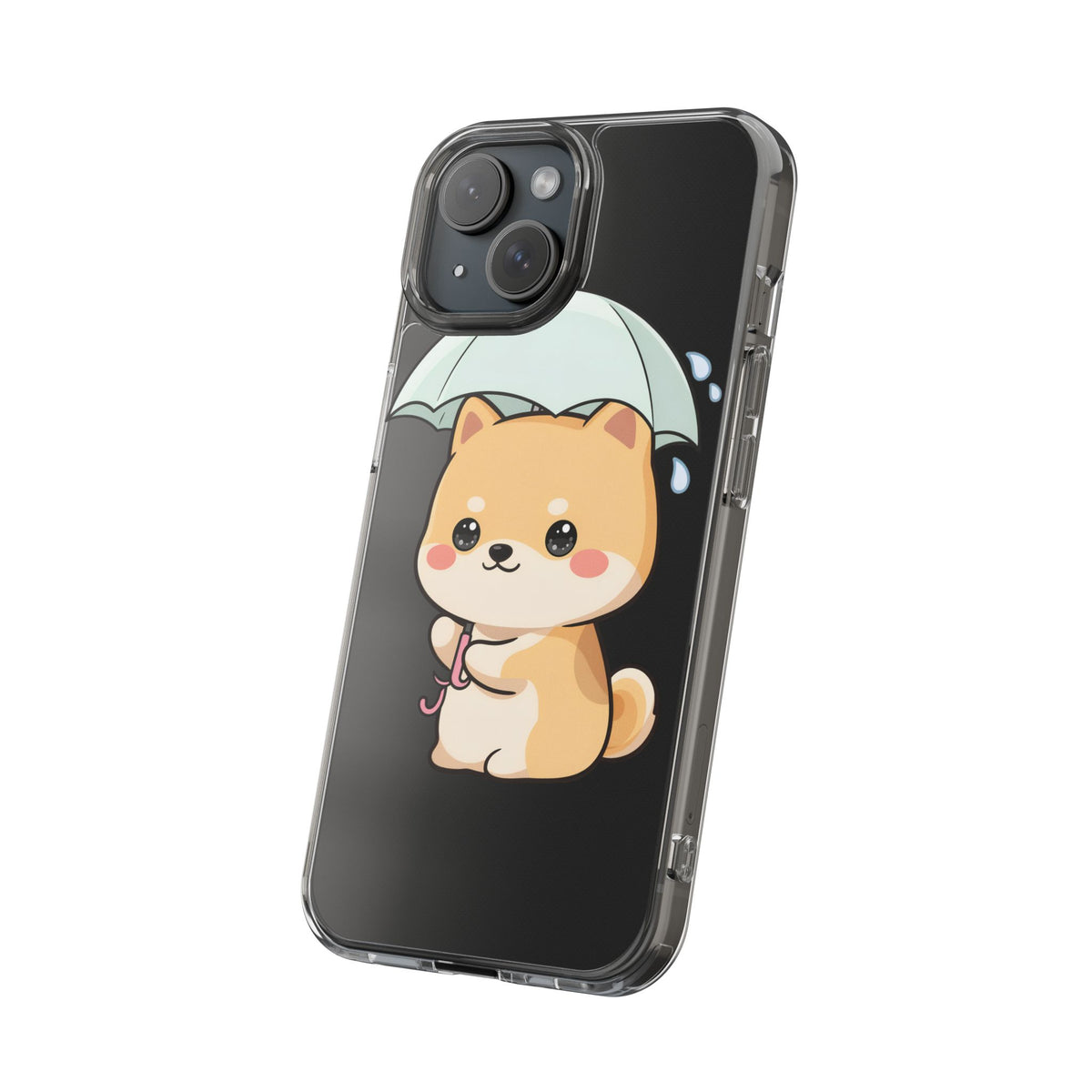 Shiba Inu Phone Case, Kawaii Rainy Day Pup