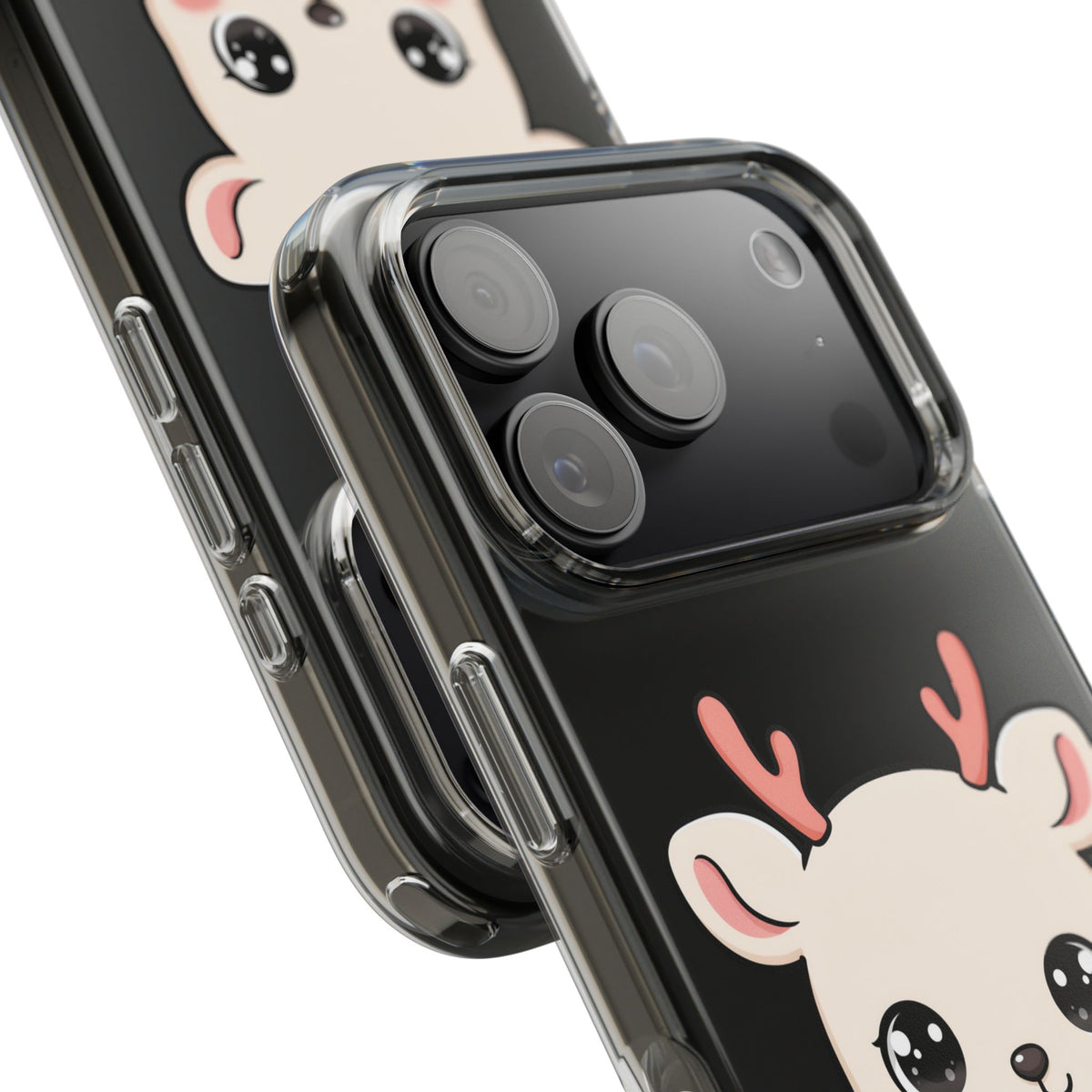 Kawaii Christmas Reindeer Clear Phone Case Gift