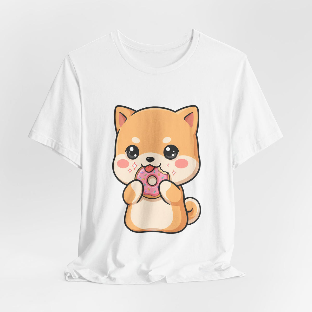 Kawaii Shiba Inu Donut Unisex Jersey Short Sleeve Tee