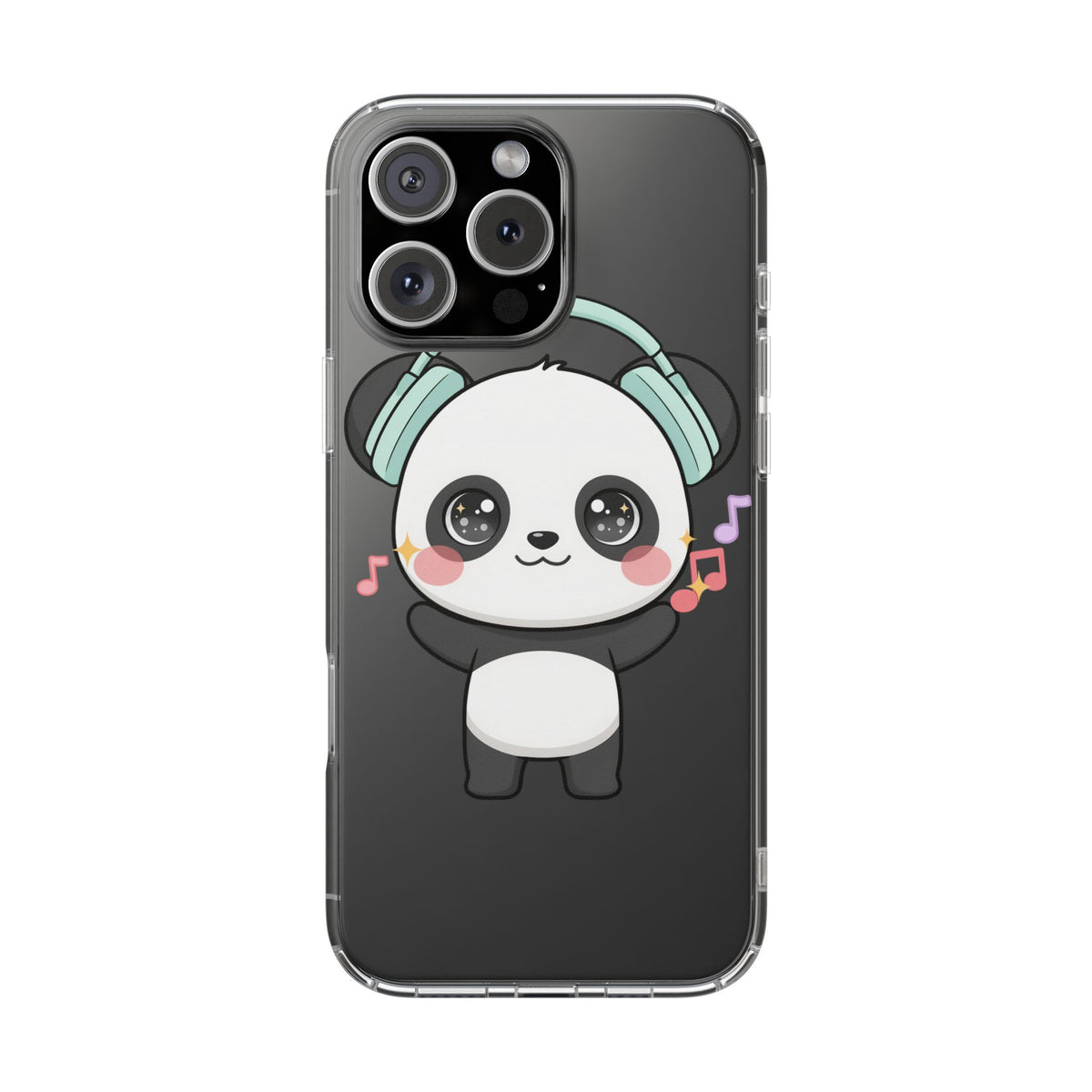 Kawaii Panda Phone Case with Headphones