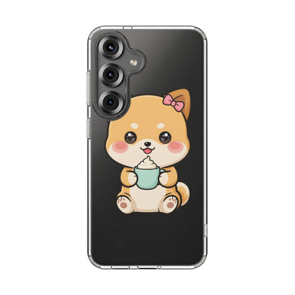 Kawaii Shiba Inu Phone Case with Latte