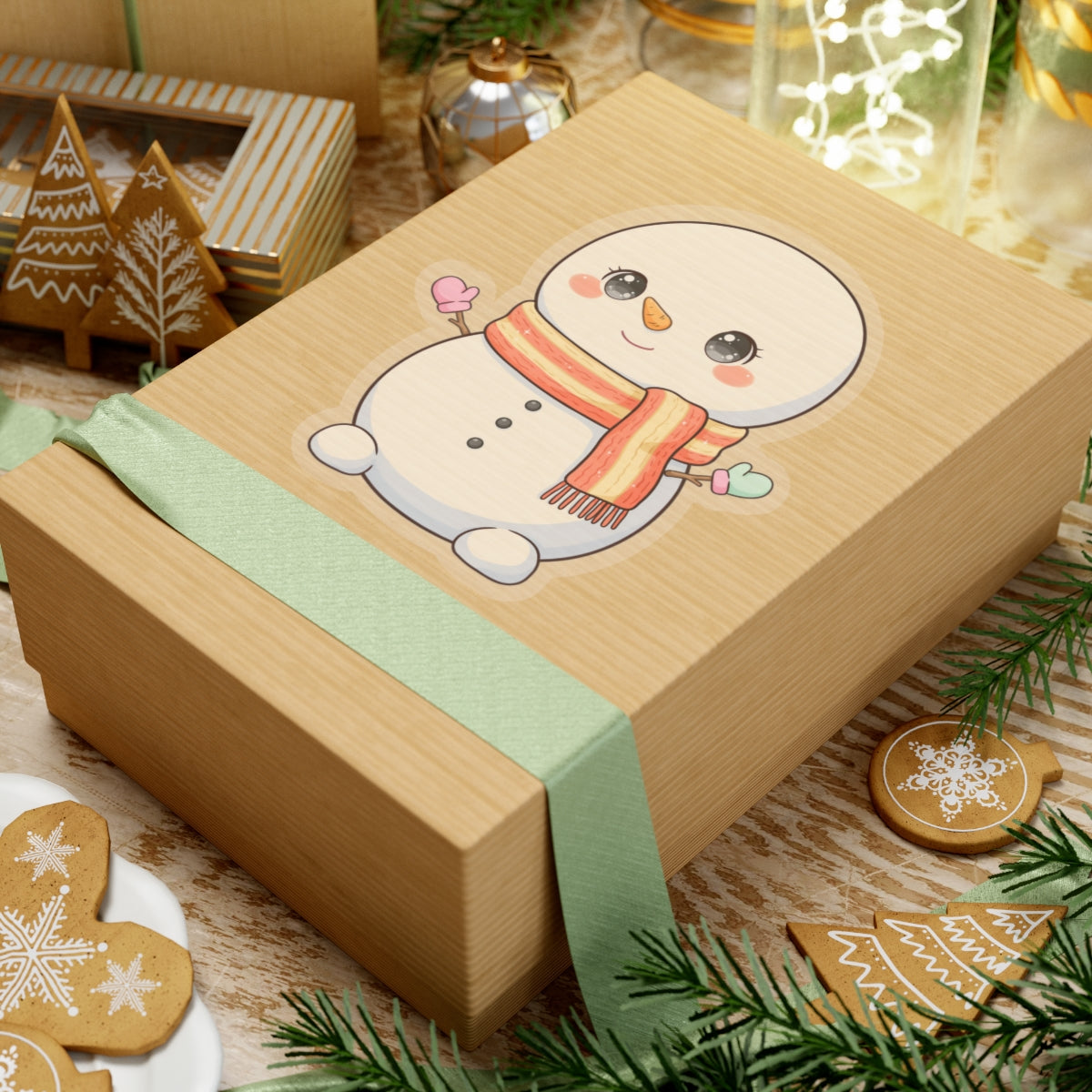 Kawaii Snowman Christmas Sticker for Holiday Gifts