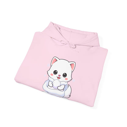 Kawaii Arctic Fox Hoodie, Cute Winter Animal Sweatshirt