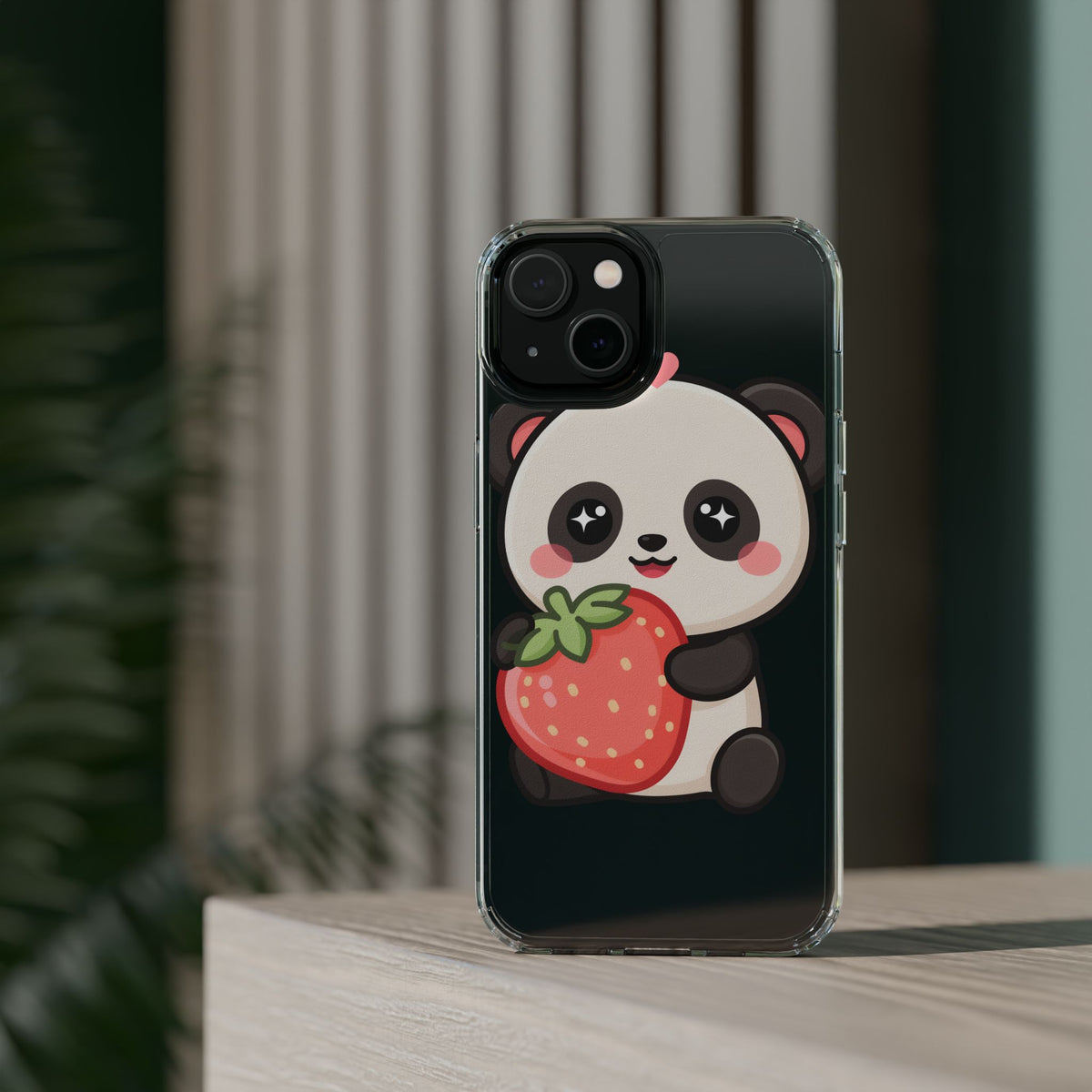 Kawaii Panda Phone Case, Sweet Strawberry Gift