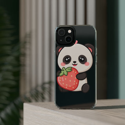 Kawaii Panda Phone Case, Sweet Strawberry Gift