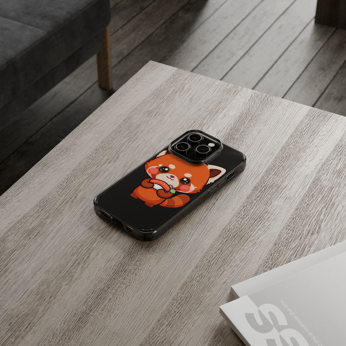Red Panda Sushi Phone Case, Cute Kawaii Clear Case