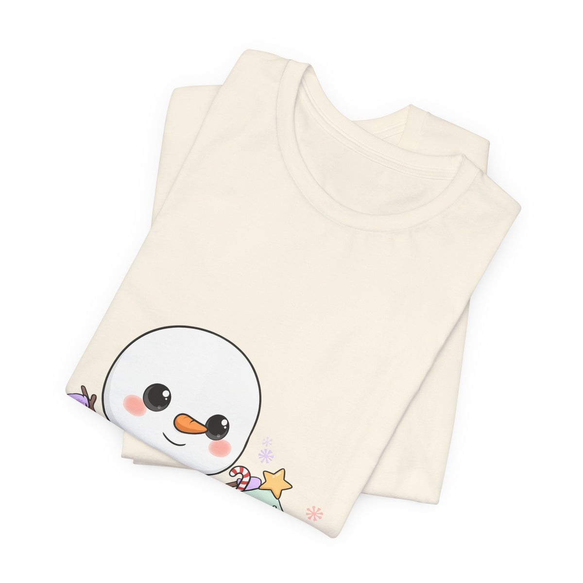 Kawaii Snowman Christmas T-Shirt for Festive Outfits
