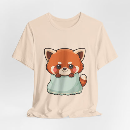 Kawaii Red Panda T-Shirt, Cozy Blanket Chibi Animal Tee