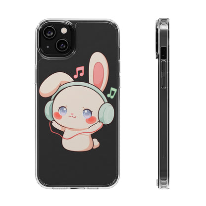 Kawaii Bunny Phone Case, Cute Music Lover Gift