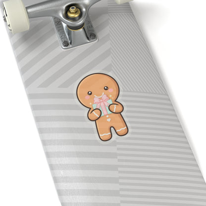 Gingerbread Gift Sticker for Holiday Journals and Laptops